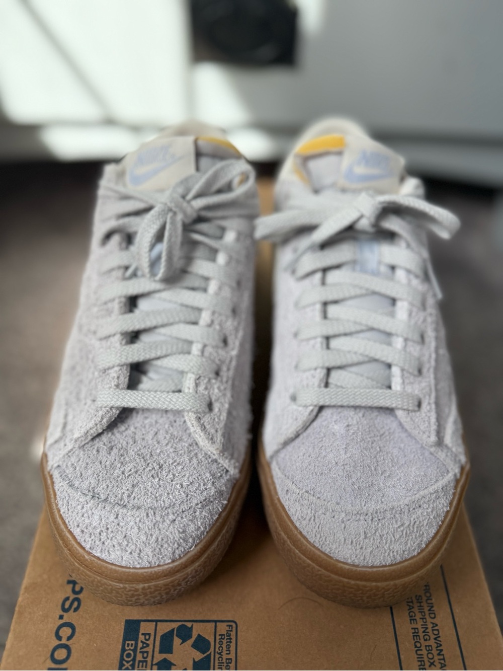 Woman's Nike Blazer Low '77 Vintage Football Grey Suede Sneakers - Picture 8 of 12
